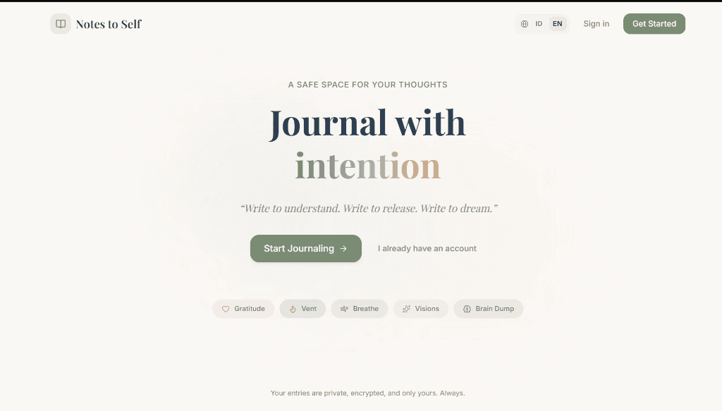 Notes to Self — A Safe Space for Your Thoughts secondary view